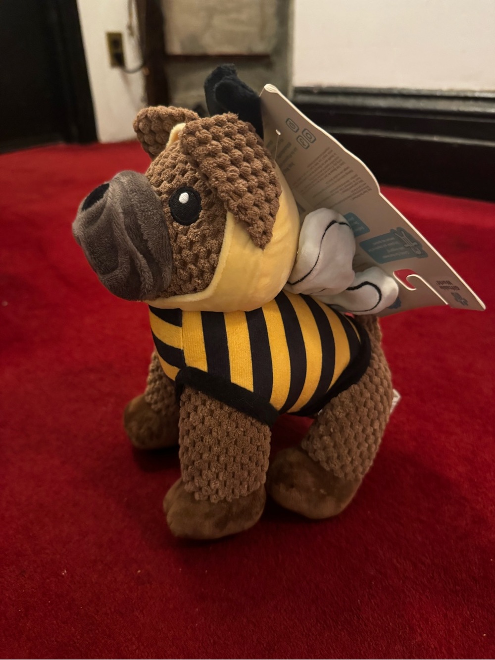 Plush Dog Toy Bee Costume Brown Puppy - Unbranded